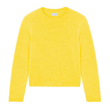 Bright yellow cropped cashmere sweater crewneck - packshot | Pia | Linnea Lund