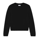 Black cropped cashmere sweater crewneck - packshot | Pia | Linnea Lund