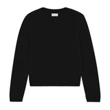 Black cropped cashmere sweater crewneck - packshot | Pia | Linnea Lund