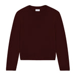 Burgundy cropped cashmere sweater crewneck - pack shot | Pia | Linnea Lund