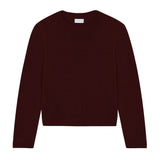 Burgundy cropped cashmere sweater crewneck - pack shot | Pia | Linnea Lund