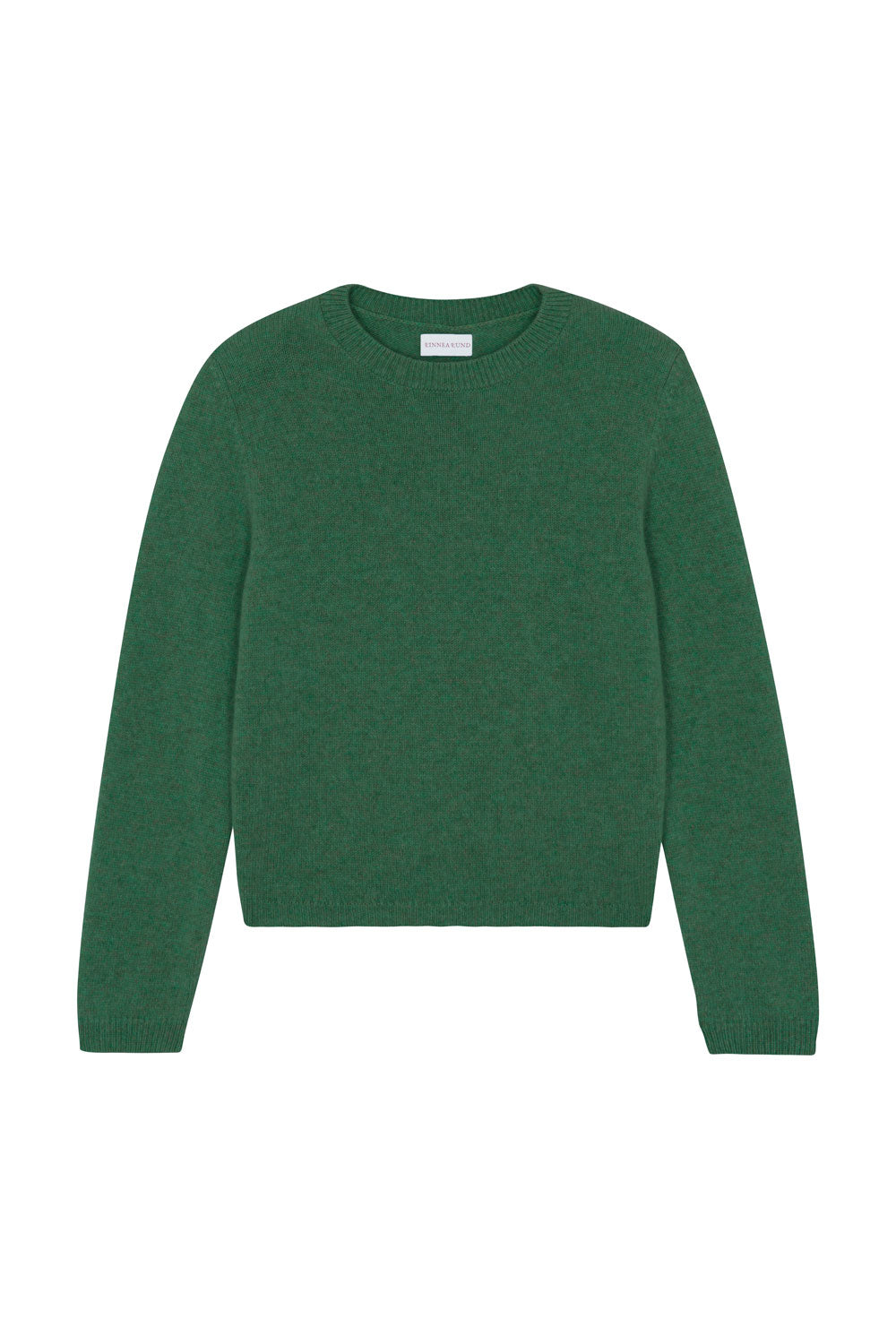Green cropped cashmere sweater crewneck  - pack shot | Pia | Linnea Lund