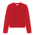 Red cropped cashmere sweater crewneck - pack shot | Pia | Linnea Lund