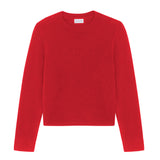 Red cropped cashmere sweater crewneck - pack shot | Pia | Linnea Lund