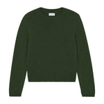 Dark green cropped cashmere sweater crewneck - pack shot | Pia | Linnea Lund