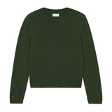 Dark green cropped cashmere sweater crewneck - pack shot | Pia | Linnea Lund