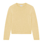 Yellow cropped cashmere sweater crewneck - pack shot | Pia | Linnea Lund