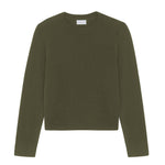 Khaki cropped cashmere sweater crewneck - pack shot | Pia | Linnea Lund