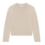 Beige cropped cashmere sweater crewneck - pack shot | Pia | Linnea Lund