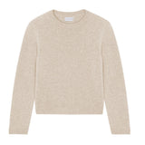 Beige cropped cashmere sweater crewneck - pack shot | Pia | Linnea Lund