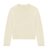 White cropped cashmere sweater crewneck - pack shot | Pia | Linnea Lund