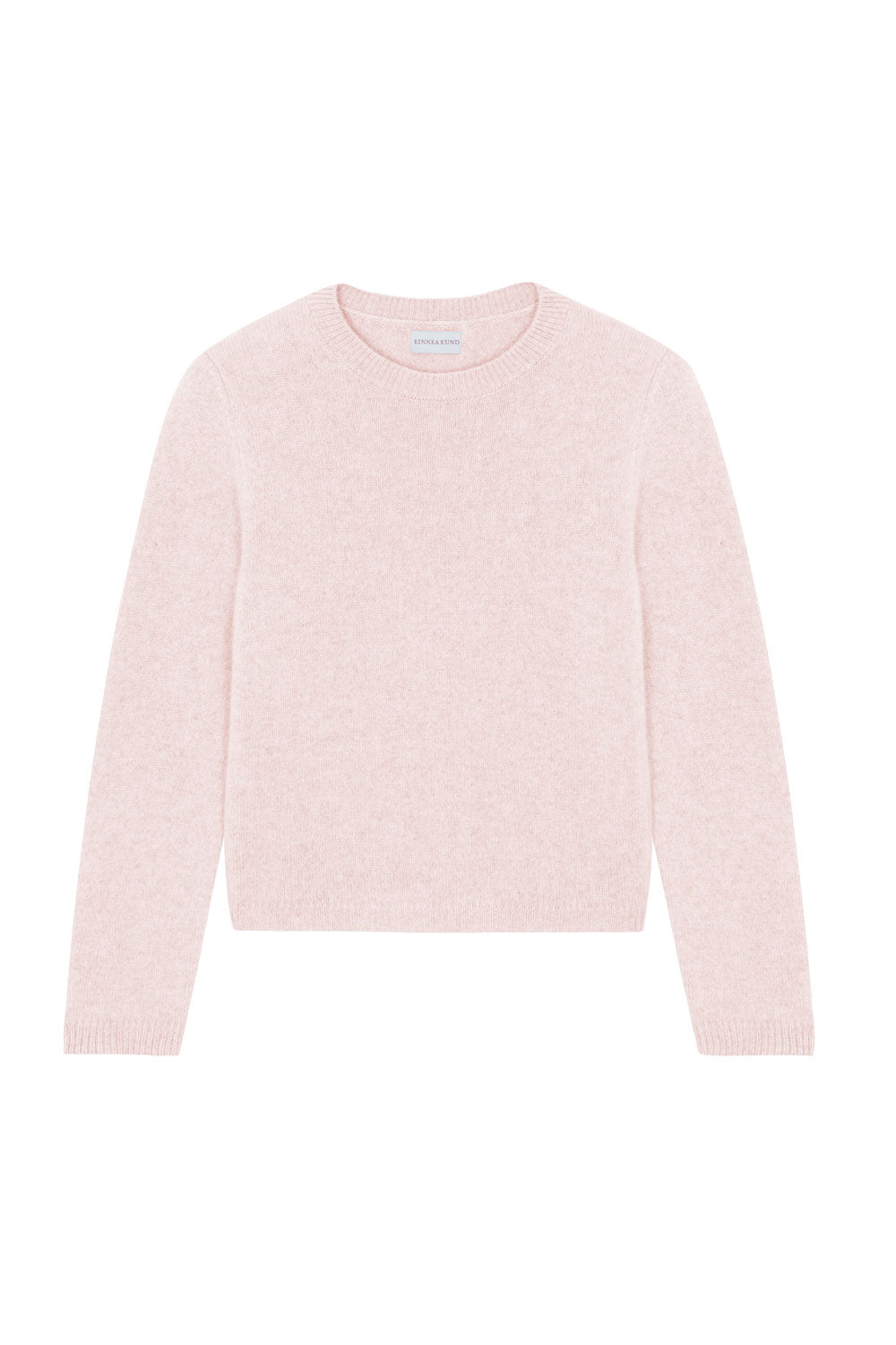 Light pink cropped cashmere sweater crewneck - pack shot | Pia | Linnea Lund