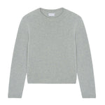 Light grey cropped cashmere sweater crewneck - packshot | Pia | Linnea Lund