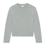 Light grey cropped cashmere sweater crewneck - packshot | Pia | Linnea Lund