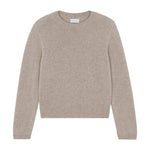 Drak beige cropped cashmere sweater crewneck - pack shot | Pia | Linnea Lund