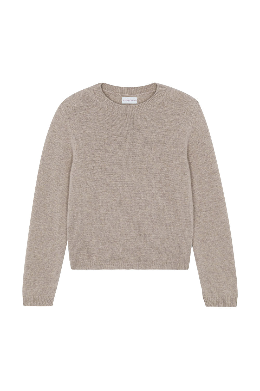 Drak beige cropped cashmere sweater crewneck - pack shot | Pia | Linnea Lund