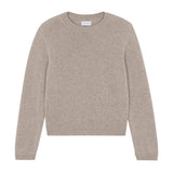 Drak beige cropped cashmere sweater crewneck - pack shot | Pia | Linnea Lund