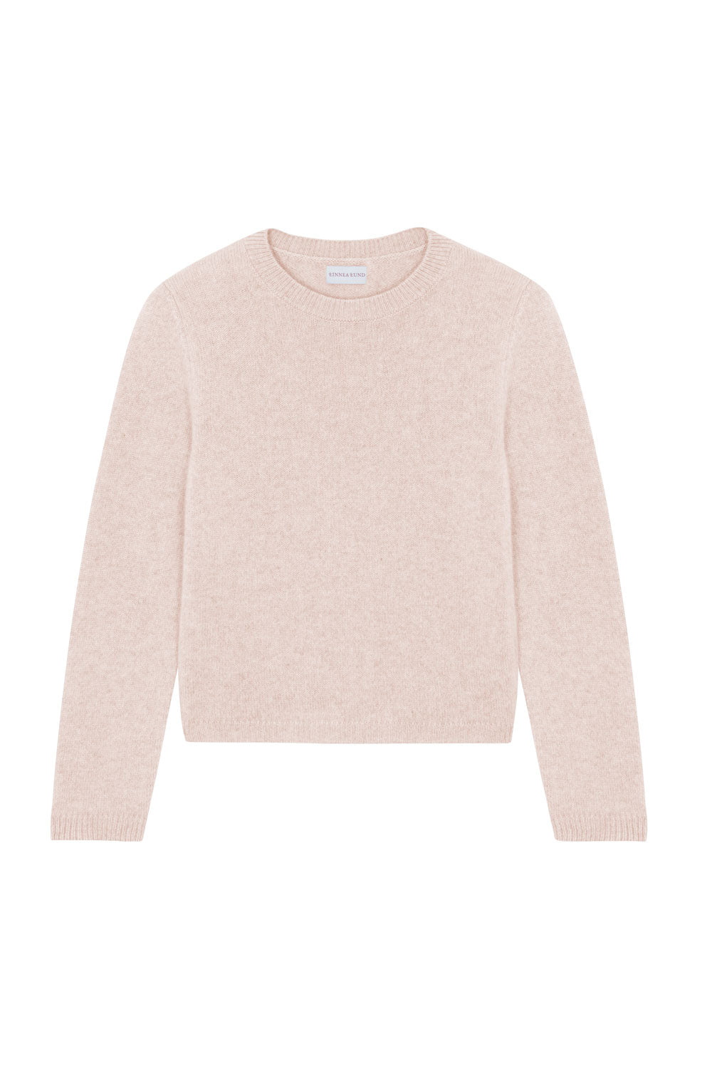 Powder pink cropped cashmere sweater crewneck | Pia | Linnea Lund