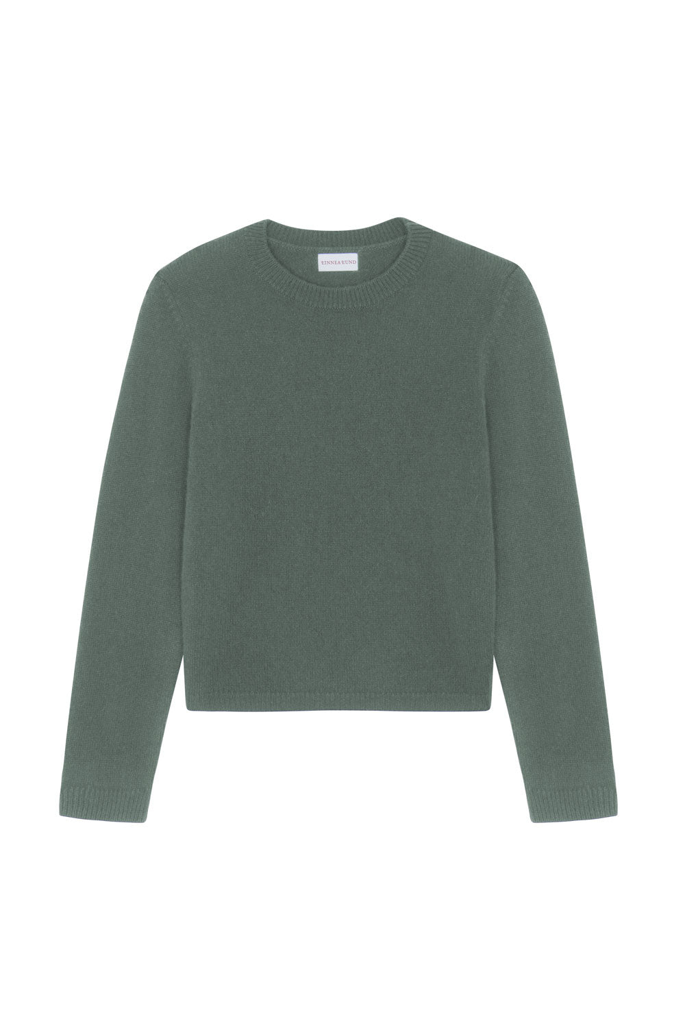 Verdigris cropped cashmere sweater crewneck - pack shot | Pia | Linnea Lund
