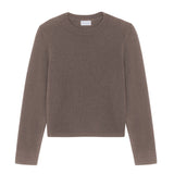 Taupe cropped cashmere sweater crewneck - pack shot  | Pia | Linnea Lund