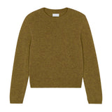 Ocher green cropped cashmere sweater crewneck - pack shot | Pia | Linnea Lund