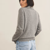 Grey cashmere polo sweater women - back view | Ralph | Linnea Lund