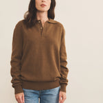 Brown cashmere polo sweater women - front view | Ralph | Linnea Lund