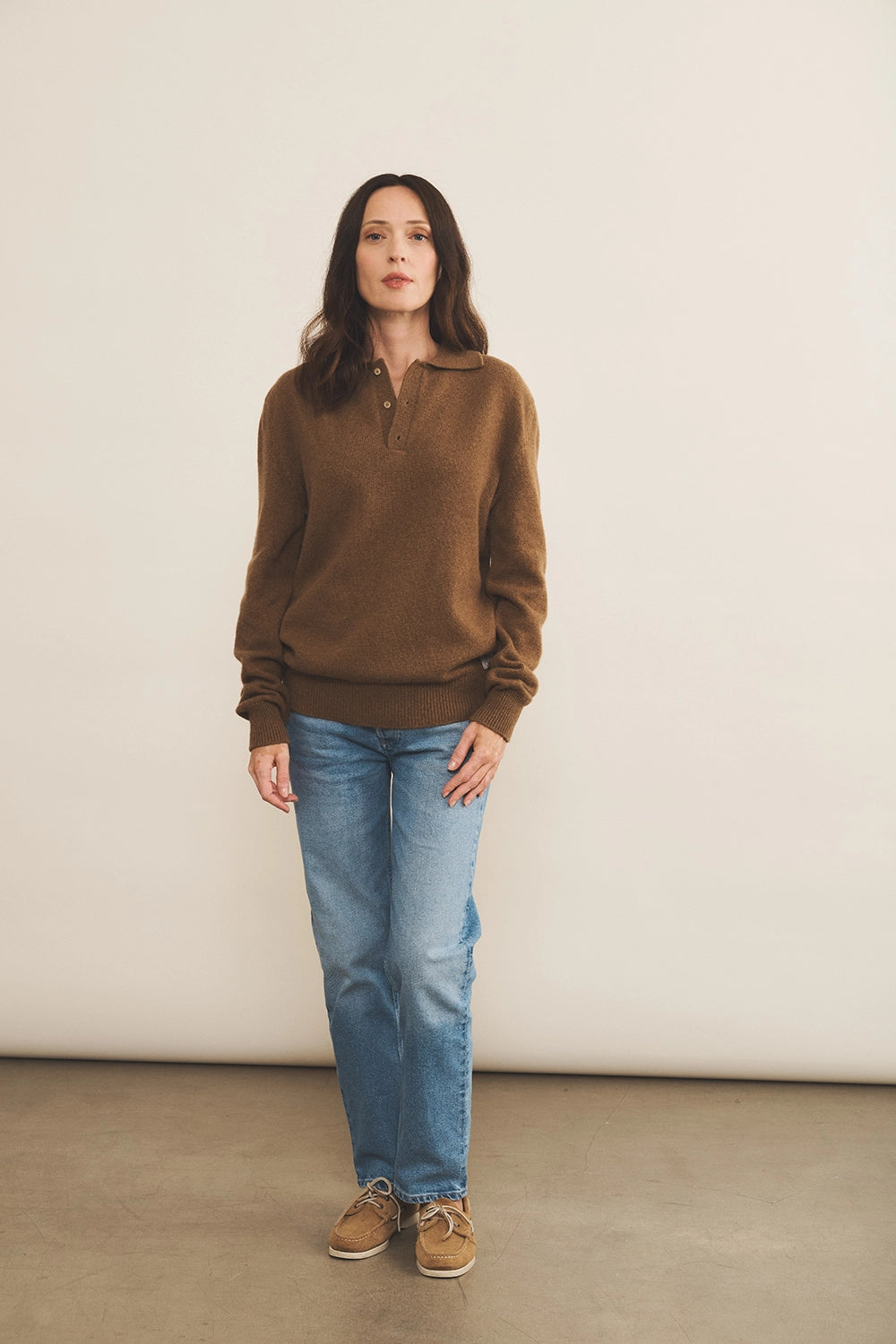 Brown cashmere polo sweater women - look | Ralph | Linnea Lund