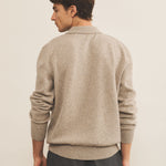Light beige cashmere polo sweater men - back view | Ralph | Linnea Lund