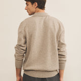 Light beige cashmere polo sweater men - back view | Ralph | Linnea Lund