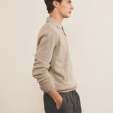 Light beige cashmere polo sweater men - side view | Ralph | Linnea Lund
