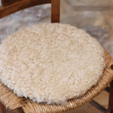 Round Curly Sheepskin - White