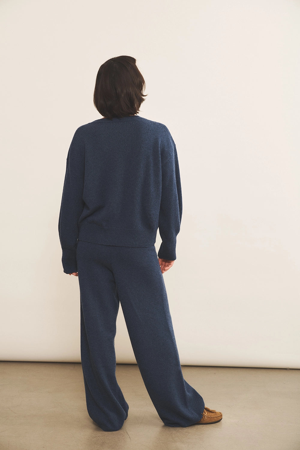 Cashmere sweater women blue - back view | Sarah | Linnea Lund