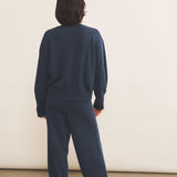 Cashmere sweater women blue - back view | Sarah | Linnea Lund