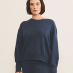 Cashmere sweater women blue - front view | Sarah | Linnea Lund
