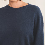 Cashmere sweater women blue - focus fabric | Sarah | Linnea Lund