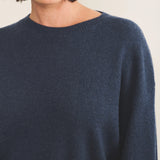 Cashmere sweater women blue - focus fabric | Sarah | Linnea Lund