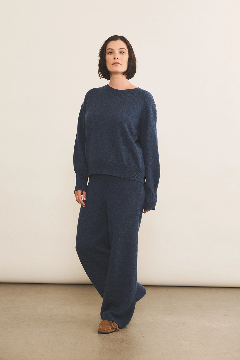 Cashmere sweater women blue - look | Sarah | Linnea Lund
