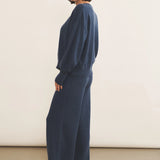 Cashmere sweater women blue - side view | Sarah | Linnea Lund