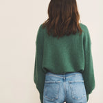 Green cashmere sweater women - back view | Sarah | Linnea Lund