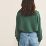 Green cashmere sweater women - back view | Sarah | Linnea Lund
