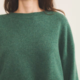 Green cashmere sweater women - focus fabric | Sarah | Linnea Lund