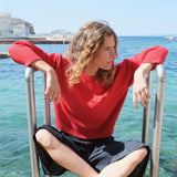 Ballon sleeves red cashmere sweater | Sarah | Linnea Lund