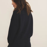 Dark blue cashmere sweater women - back view | Sarah | Linnea Lund