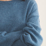 Cashmere sweater women blue denim color - focus fabric | Sarah | Linnea Lund