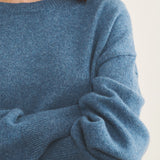 Cashmere sweater women blue denim color - focus fabric | Sarah | Linnea Lund