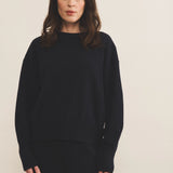 Dark blue cashmere sweater women - front view | Sarah | Linnea Lund