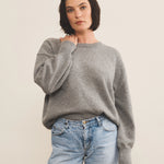 Grey cashmere sweater women - front view | Sarah | Linnea Lund