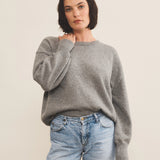 Grey cashmere sweater women - front view | Sarah | Linnea Lund