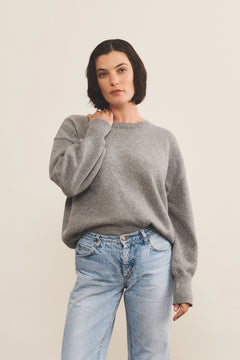 Grey cashmere sweater women - front view | Sarah | Linnea Lund